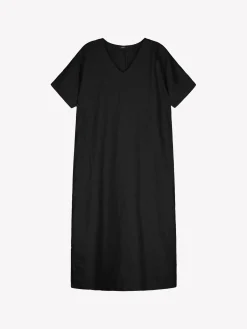 SARASTUS pitkä pellavakaftaani - musta