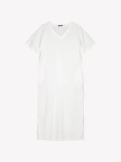 SARASTUS pitkä pellavakaftaani - valkoinen