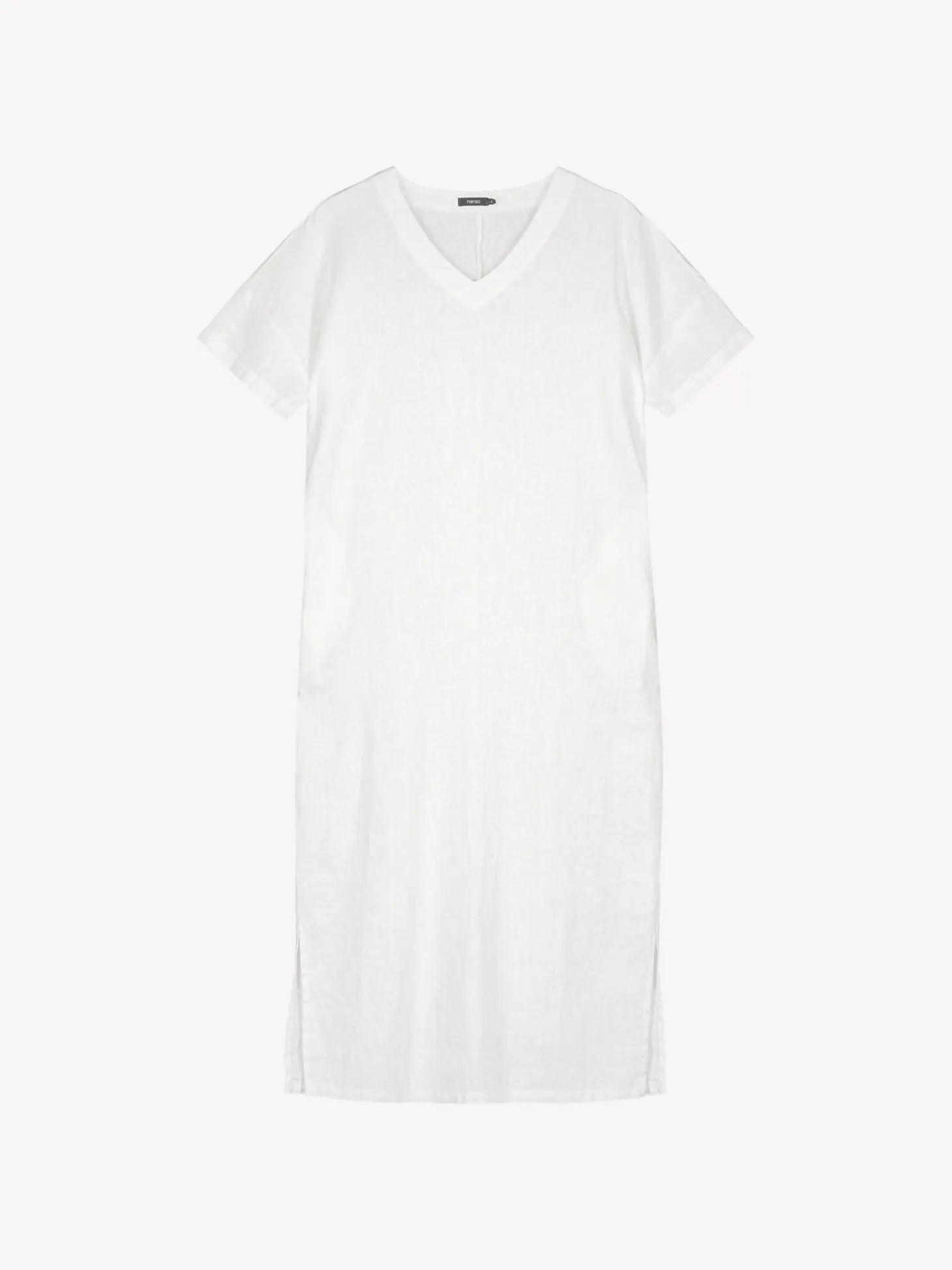 SARASTUS pitkä pellavakaftaani - valkoinen