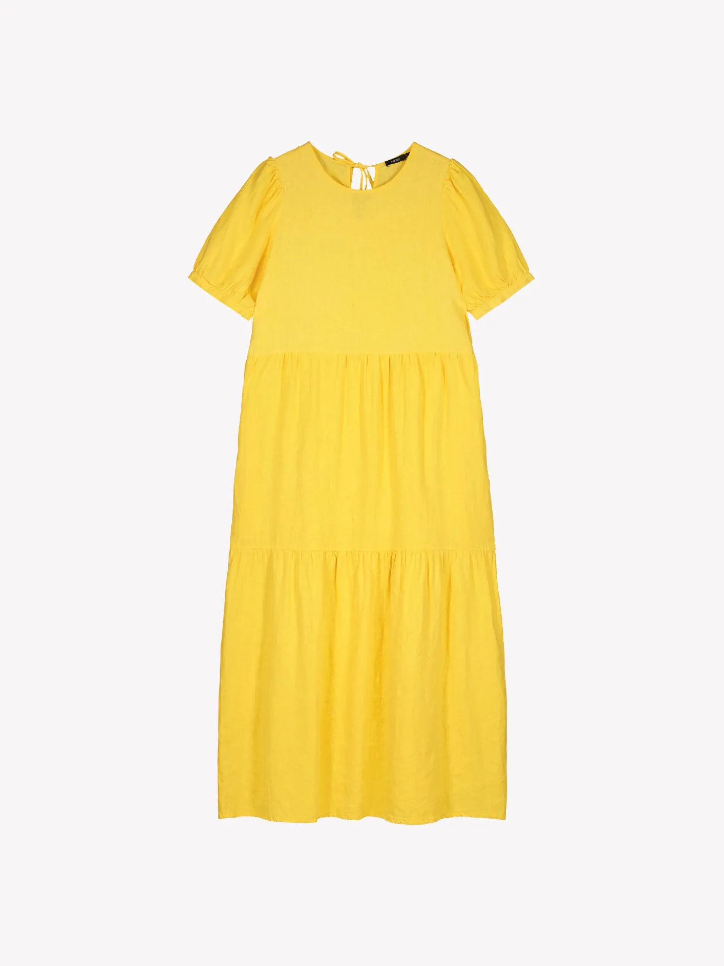 SARASTUS pitkä pellavamekko - keltainen