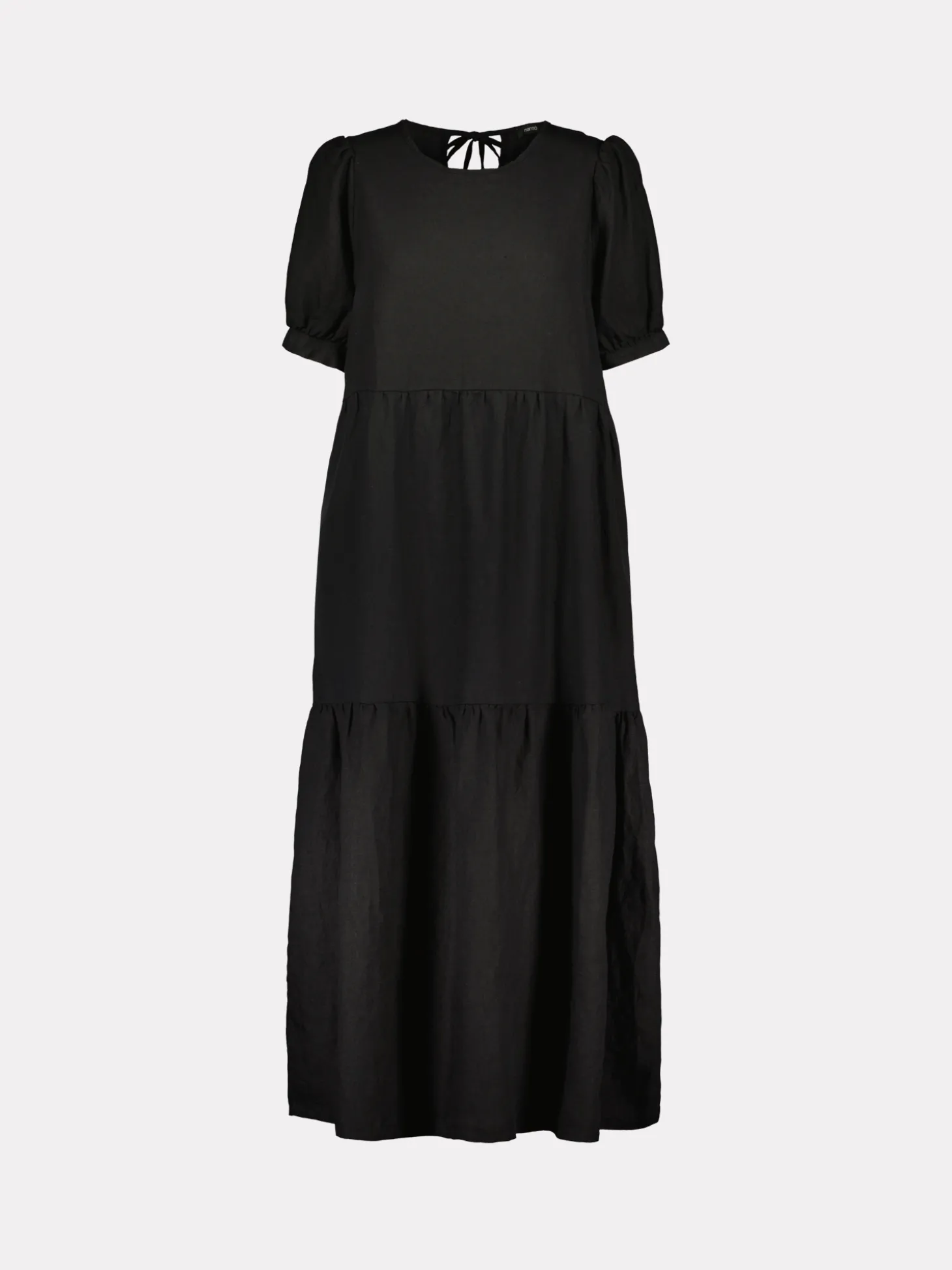 SARASTUS pitkä pellavamekko - musta