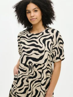 SAVANNA midi kangasmekko - beige