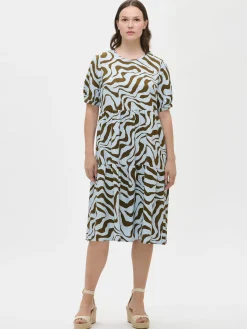 SAVANNA midi kangasmekko - vaaleansininen