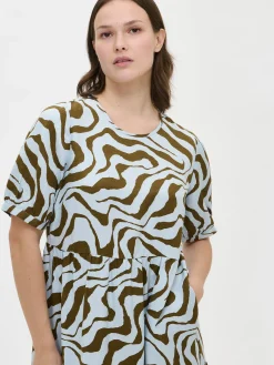 SAVANNA midi kangasmekko - vaaleansininen