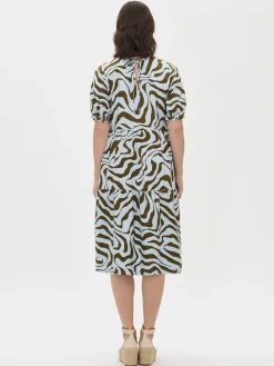 SAVANNA midi kangasmekko - vaaleansininen