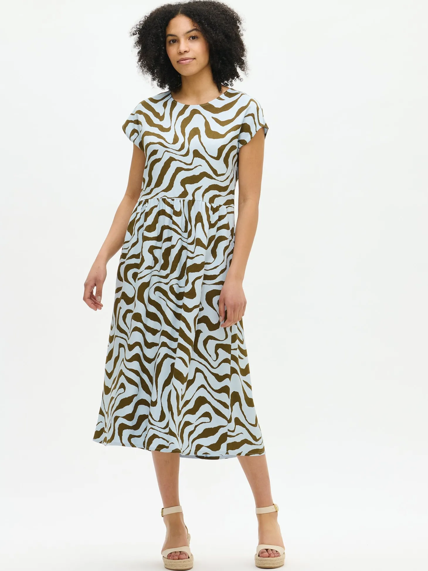 SAVANNA pitkä kangasmekko - vaaleansininen