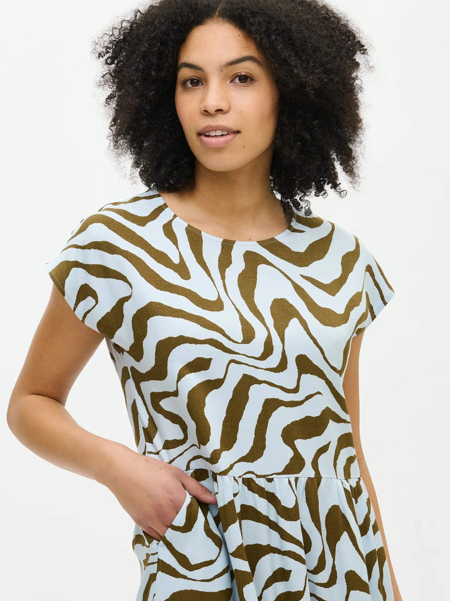 SAVANNA pitkä kangasmekko - vaaleansininen