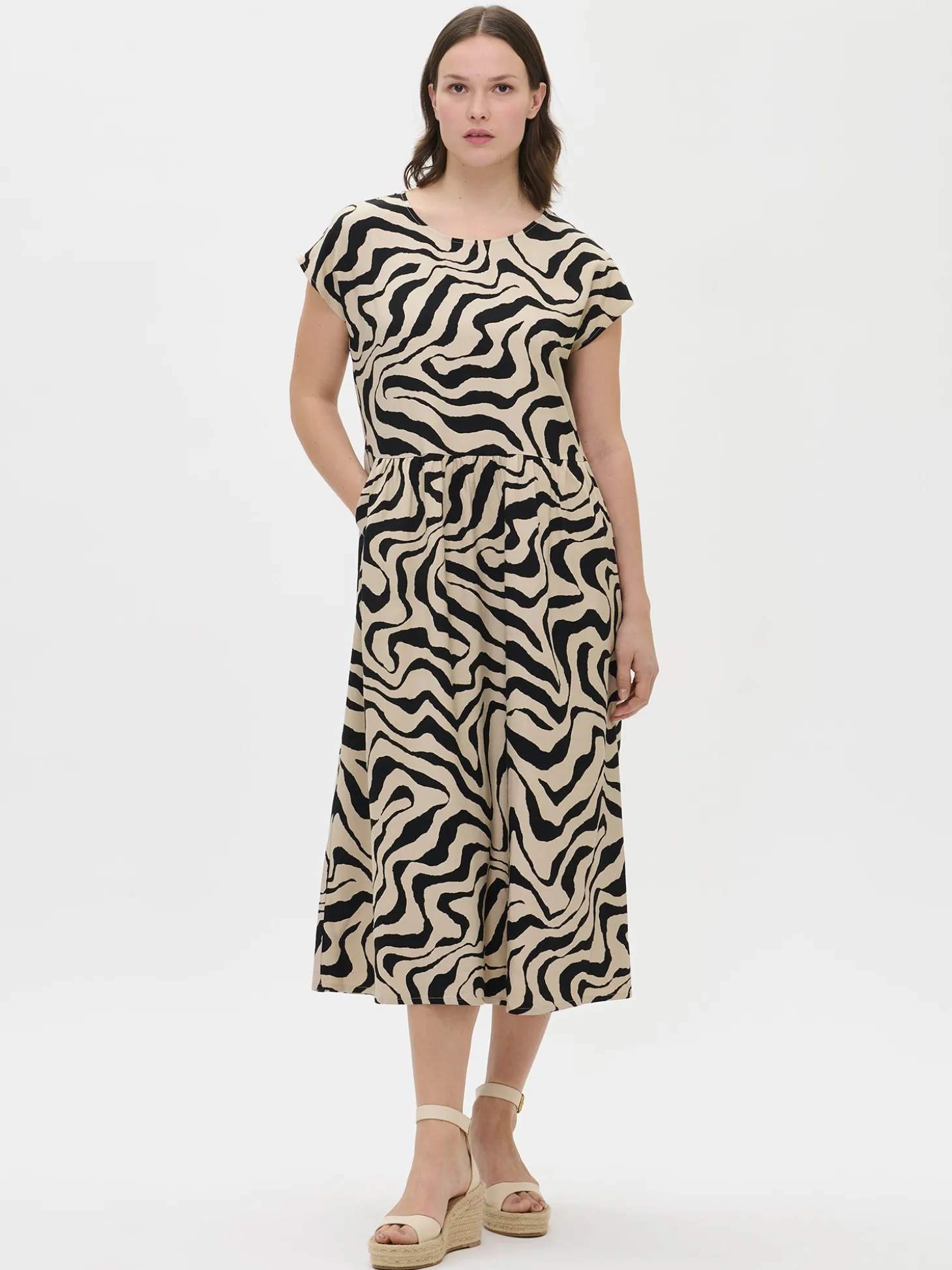 SAVANNA pitkä kangasmekko - beige