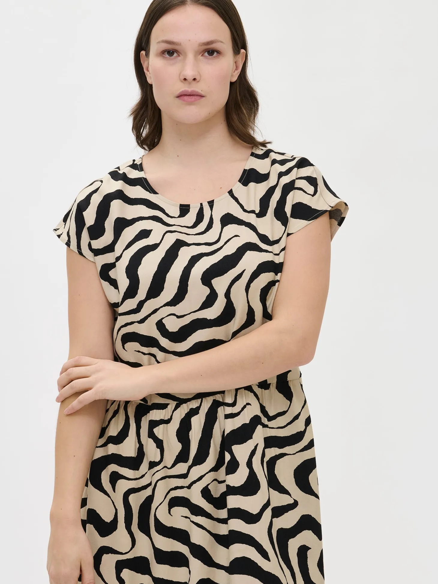 SAVANNA pitkä kangasmekko - beige