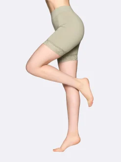 SEAMLESS LACE SHORT leggingsit - vihreä