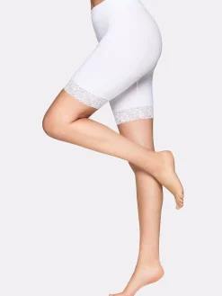SEAMLESS LACE SHORT leggingsit - valkoinen
