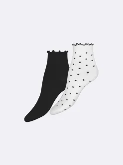 SERENA lyhyet nilkkasukat, 2 paria - valkoinen-musta