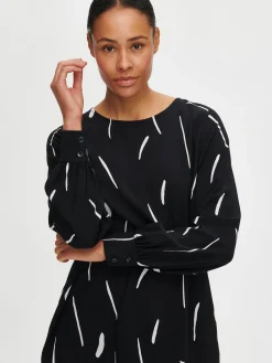 SIVELLIN lyhyt kangasmekko - mustavalkoinen