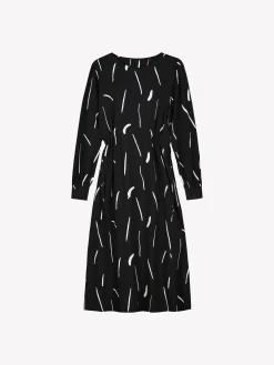 SIVELLIN midi kangasmekko - mustavalkoinen