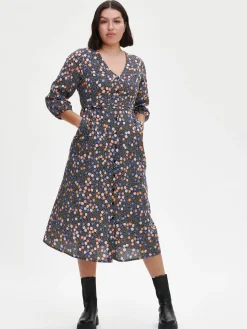 SORBETTI pitkä kangasmekko - musta