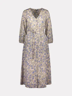 SORBETTI pitkä kangasmekko - oliivinvihreä