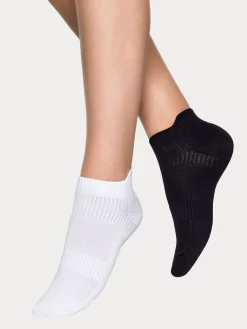 SPORT SNEAKER sukat, 2 paria - musta/valkoinen