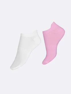 SPORT SNEAKER sukat, 2 paria - vaaleanpunainen-valkoinen