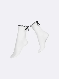 STELLA nilkkasukat rusetilla - valkoinen