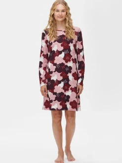 SYLVI lyhyt yöpaita - punasävyinen