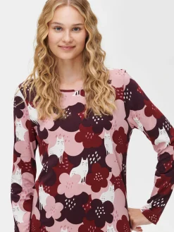 SYLVI lyhyt yöpaita - punasävyinen