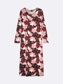 SYLVI pitkä yöpaita - punasävyinen