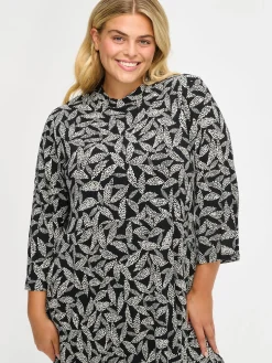 TRIINE trikoomekko - mustavalkoinen