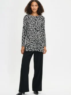 TRIINE tunika - mustavalkoinen