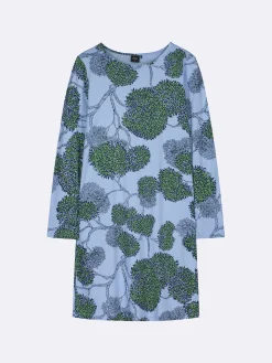 TUOMI lyhyt pitkähihainen yöpaita - sininen