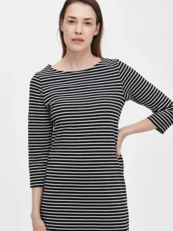 VAAKA pitkä neulosmekko - mustavalkoinen