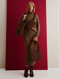 VILLIS neulepusero - ruskeanharmaa