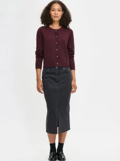 VILLIS neuletakki napeilla - tummanpunainen