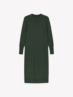 VILLIS pitkä neulemekko - tumma oliivinvihreä